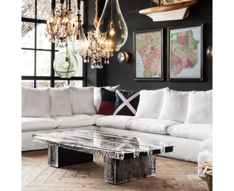 Glacier Coffee Table Modern coffee table "Glacier" from the Timothy Oulton brand. The coffee table has a special appearance, 