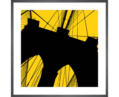 Brooklyn Bridge (yellow) Framed art print by Erin Clark Print on Matt 250gsm conservation digital paper Erin Clark has an ecl