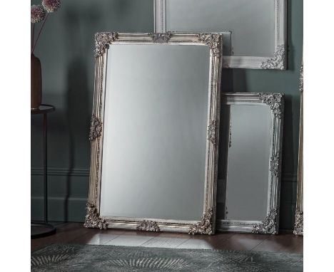 { Option of lots:  260, 261 } Fiennes Rectangle Mirror Silver 610 X 920mm This Vintage Inspired Piece Rectangle Mirror With I