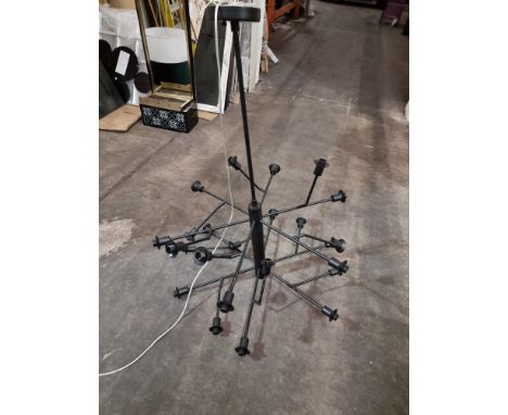 Ottley Pendant Chandelier 24 Lamp A Modern Black Metal Chandelier Pendant With 12 Fixed Arms And 12 Adjustable Arms A Truly M