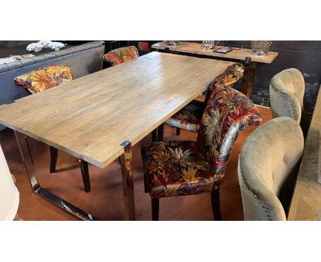 Atlantic Dining Table Innercore vintage brown Stainless steel legs Size: 220 x 100 cm