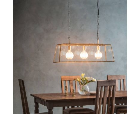 Lancaster Pendant Light This Statement Pendant Light Has Room For Three Bulbs In The Glear Glass Rectangular Shade To Brighte