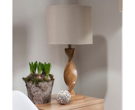 Argenta Table Lamp Sleek twisted modern design with a natural linen fabric shade Dimensions: 33.5 x 33.5 x 68.5 cm Brand New 