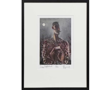 * JOHN BYRNE RSA (SCOTTISH b. 1940),JAGGY SELF PORTRAIT limited edition giclee print on paper, signed, titled and numbered 33