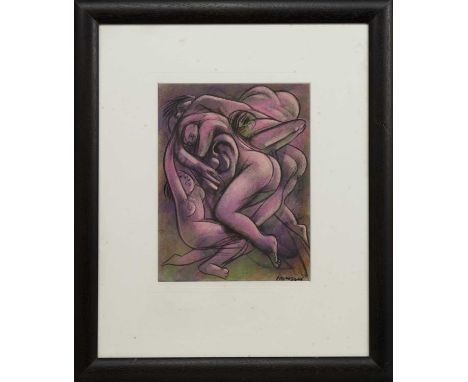 * PETER HOWSON OBE (SCOTTISH b. 1958),STUDY FOR DON GIOVANNI pastel on paper, signedimage size 32cm x 24cm, overall size 62cm