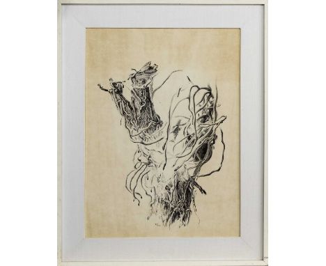 CIRCLE OF GRAHAM SUTHERLAND (BRITISH 1903 - 1980),ORGANIC STUDYink and charcoal on paper, signed indistinctly and dated 1970i