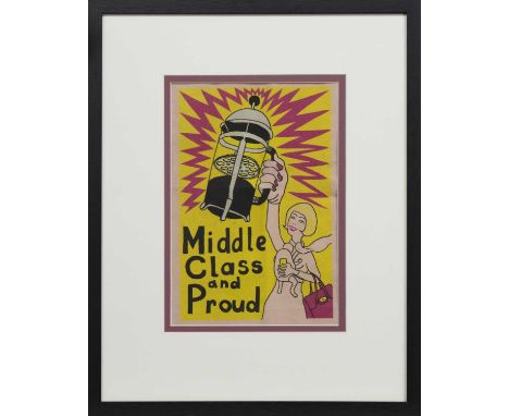 * GRAYSON PERRY RA (BRITISH b. 1960),MIDDLE CLASS AND PROUDprint on cotton canvas, monogrammed versoimage size 34.5cm x 24cm,