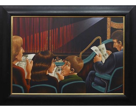 * GRAHAM H D MCKEAN,A NIGHT AT THE OPERA oil on canvas, signedimage size 60cm x 86cm, overall size 81cm x 108cm Framed. Prove