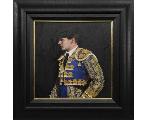 * GERARD BURNS (SCOTTISH b. 1961),MATADOR IIoil on canvas, signedimage size 50cm x 50cm, overall size 78cm x 78cm Framed.Note