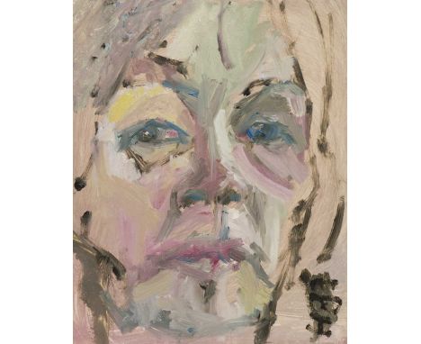 EILEEN BRIDGET HIGGINS,SELF PORTRAIT (2022)oil on board, initialledoverall size 26cm x 20cm Unframed, as intended.Note: Eilee