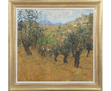 * GEORGE DEVLIN RSW RGI ROI ARWS FRSA (SCOTTISH 1937 - 2014),PROVENCEoil on canvas, signedimage size 80cm x 85cm, overall siz