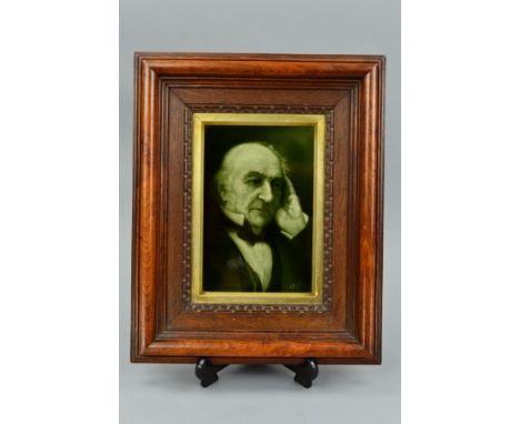 A LATE VICTORIAN SHERWIN & COTTON PORTRAIT PLAQUE OF WILLIAM GLADSTONE, after H.S. Mendelssohn, dated 1898 to front and back,
