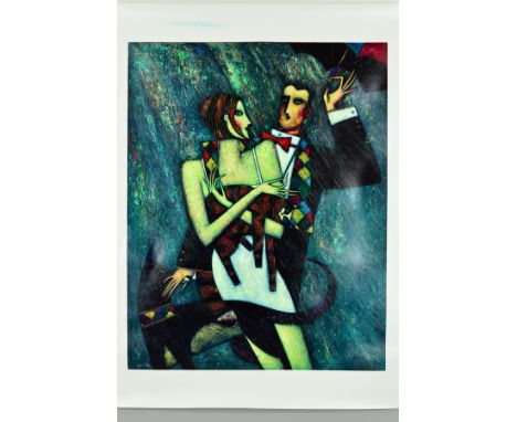 ANDREI PROTSOUK (UKRAINE 1961), 'Raining Cats and Dogs', a limited edition hand embellished print on canvas, 160/300, signed 
