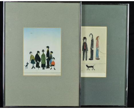 L.S. LOWRY (BRITISH 1887-1976), 'Three Men and A Cat', a signed limited edition print with Fine Art Trade Guild stamp to the 