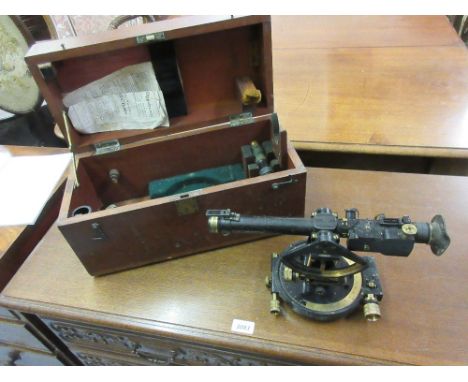 20th Century black anodised and brass surveyors level, Government Surplus No. 5 Director, with War Department markings in a m