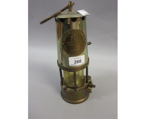 Eccles brass and steel miner's lamp