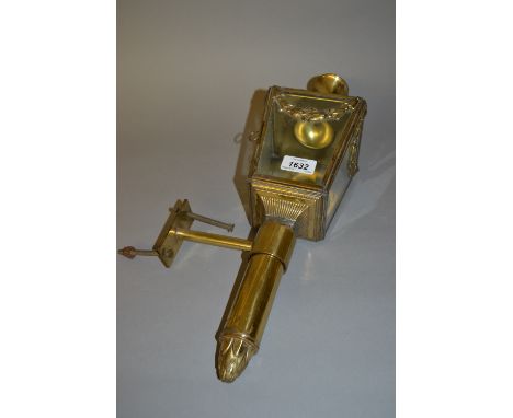 Gilt brass carriage lamp converted to electricity