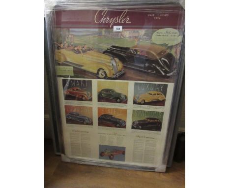 Chrysler framed poster, 2003 re-print of ' 1936 Sixes Eights '
