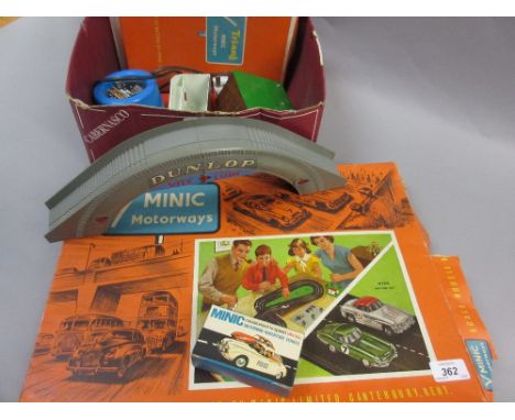 Triang Minic scale model racing set in original box, together with another boxed Minic Aston Martin racing car and a quantity