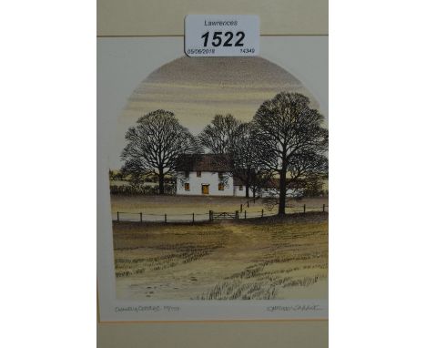 Kathleen Caddick, Limited Edition 55 of 150 coloured print, titled ' Country Cottage ', signed in pencil by the artist, 6ins 