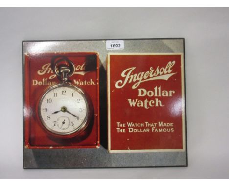 Quartz wall clock decorated with a photograph of an Ingersoll Dollar watch