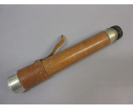 Military two section telescope with leather cover by W. Ottway & Co. Ltd., Ealing, London, 1944, numbered 7131