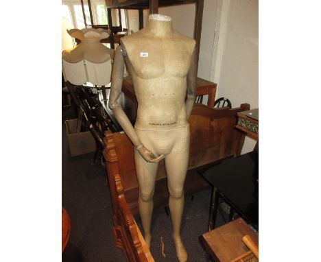 Mid 20th Century life size mannequin having wooden articulated arms from the defunct All Saints Hospital, Spitalfields