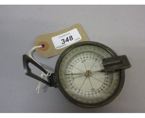 Early 20th Century brass and steel pocket compass, 3ins diameter