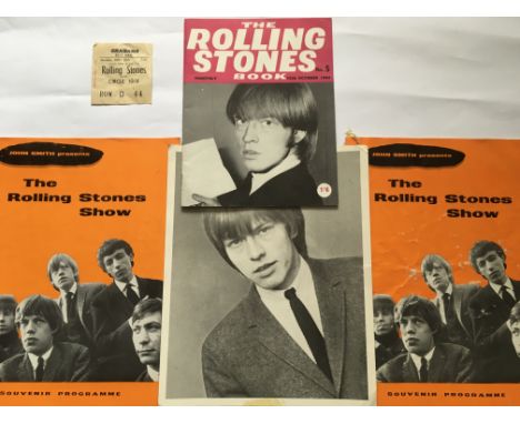 A Rolling Stones gig ticket and program for a performance at the Granada Theatre in East Ham on Monday, May 25th 1964 togethe