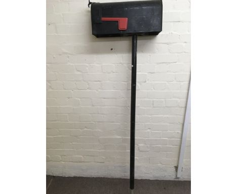 A vintage U.S. mail box on pillar support, approx 170cm.
