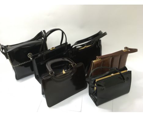 A collection of six vintage Kelly handbags