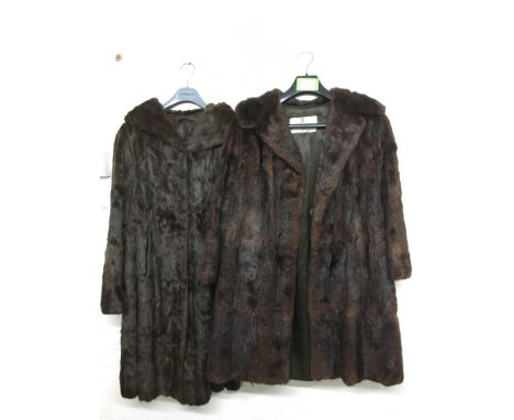 Two vintage 1960's brown fur coats, one by Higgs and Co. London