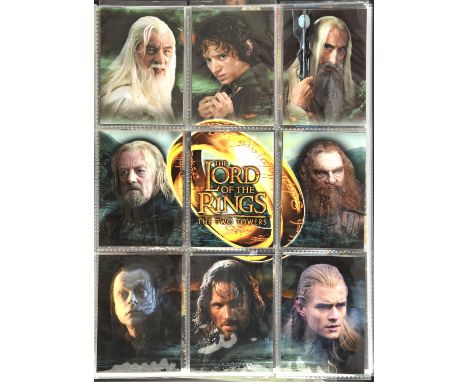 Large binder of Lord of the Rings Trading Cards. Includes Topps Fellowship of the ring and Two Towers cards, Bassetts and bey