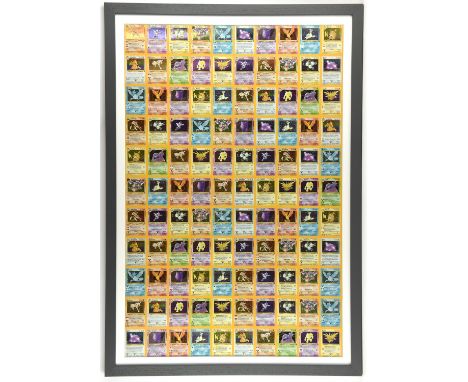 Pokemon TCG. Uncut Fossil Holo Sheet. This lot contains a framed uncut sheet featuring the holographic cards from the Fossil 