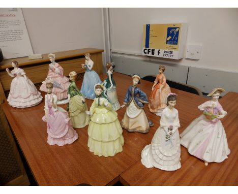 11 Royal Worcester crinoline ladies.