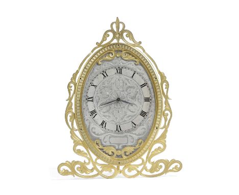 A VICTORIAN GILT BRASS STRUT TIMEPIECEIN THE MANNER OF THOMAS COLE, C.1860-80the movement stamped 'GUINAND & CO, GENEVA', wit