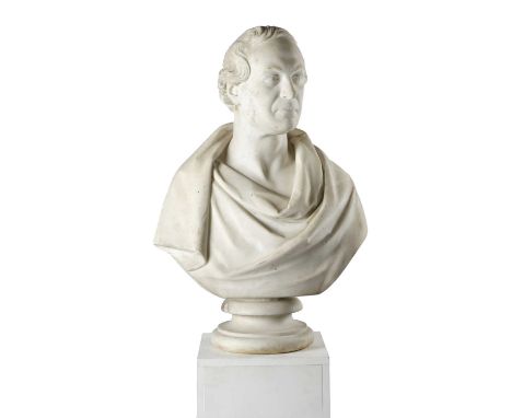 A VICTORIAN MARBLE PORTRAIT BUST OF A GENTLEMANBY WILLIAM CALDER MARSHALL (1813 - 1894), DATED '1852'sporting sideburns and w