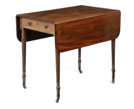 A REGENCY MAHOGANY PEMBROKE TABLEIN THE MANNER OF GILLOWS, EARLY 19TH CENTURYthe top with a reeded edge above a frieze drawer