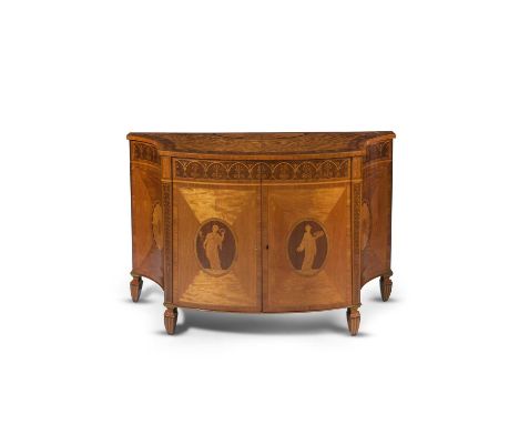 A FINE GEORGE III SATINWOOD AND MARQUETRY COMMODEATTRIBUTED TO INCE AND MAYHEW, C.1775of bowfront form with concave sides, th