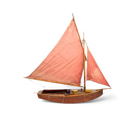 A WOOD POND YACHTEARLY 20TH CENTURYprobably of the Lake District Sharpie 'Mavis', the hard chine hull with a weighted drop ke