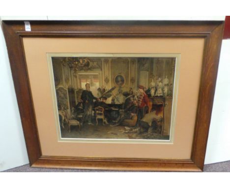 Oak framed signed print 