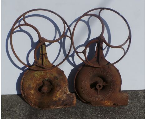 Lot of 2x Antique garden bellows
