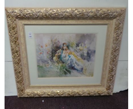 Large framed portrait print with decorative frame
