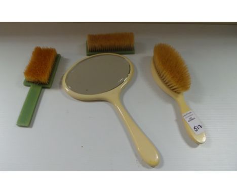 Lot of 2x Art Deco dressing table brush sets