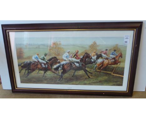 Horse racing framed print