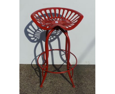 Red garden tractor stool