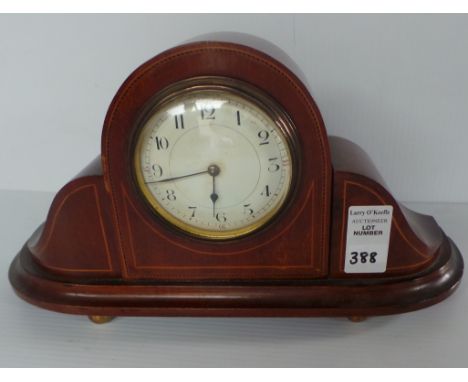 Inlaid mahogany mantel clock