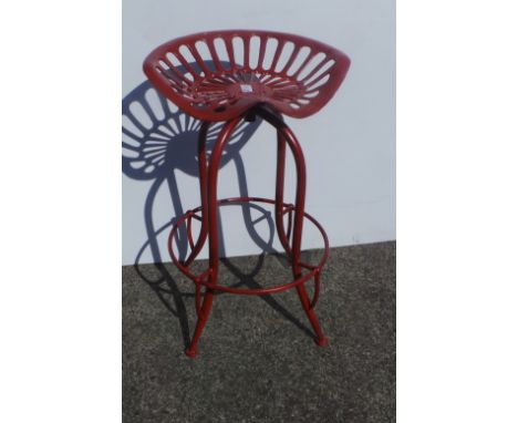 Red garden tractor stool