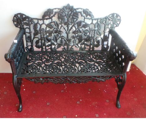 Black cast iron garden seat