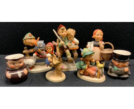 A Hummel Goebel pottery figure Volunteers; others Apple Tree Girl; Meditation etc; similar jugs (7)